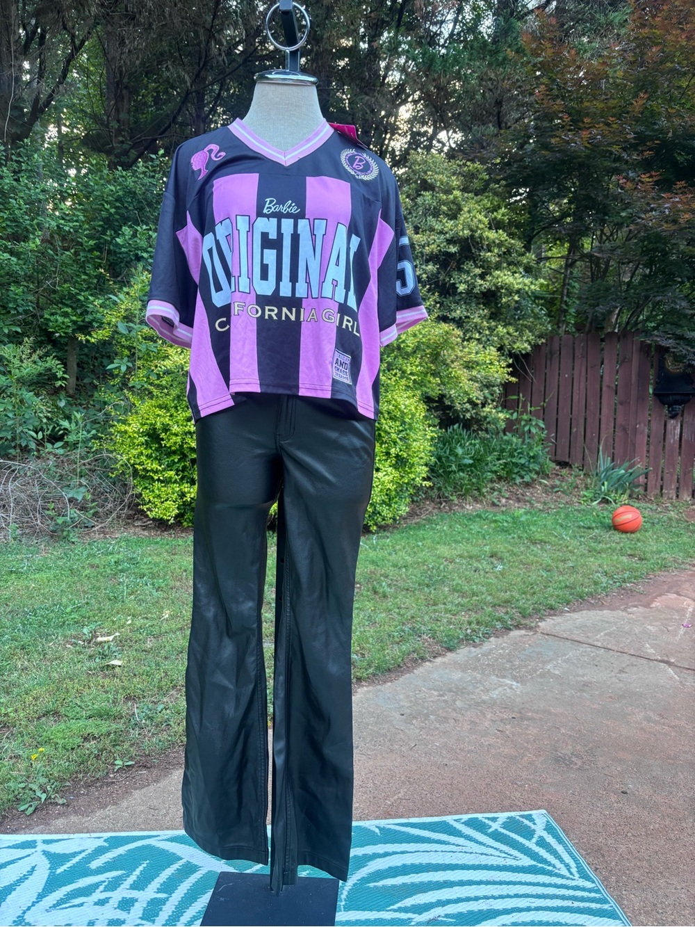 Barbie Pink & Black Logo Tag Streetwear Top